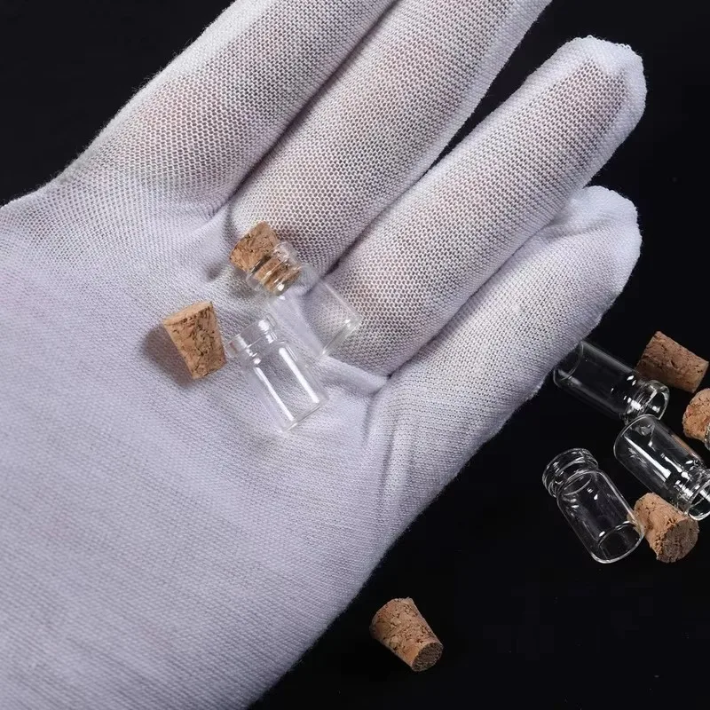 

600pcs Dia 10mm 1ml 2ml Mini clear Glass Wishing/small Drift Bottle/vials Cork Lid for Gift Tube Corked Jars Supplier