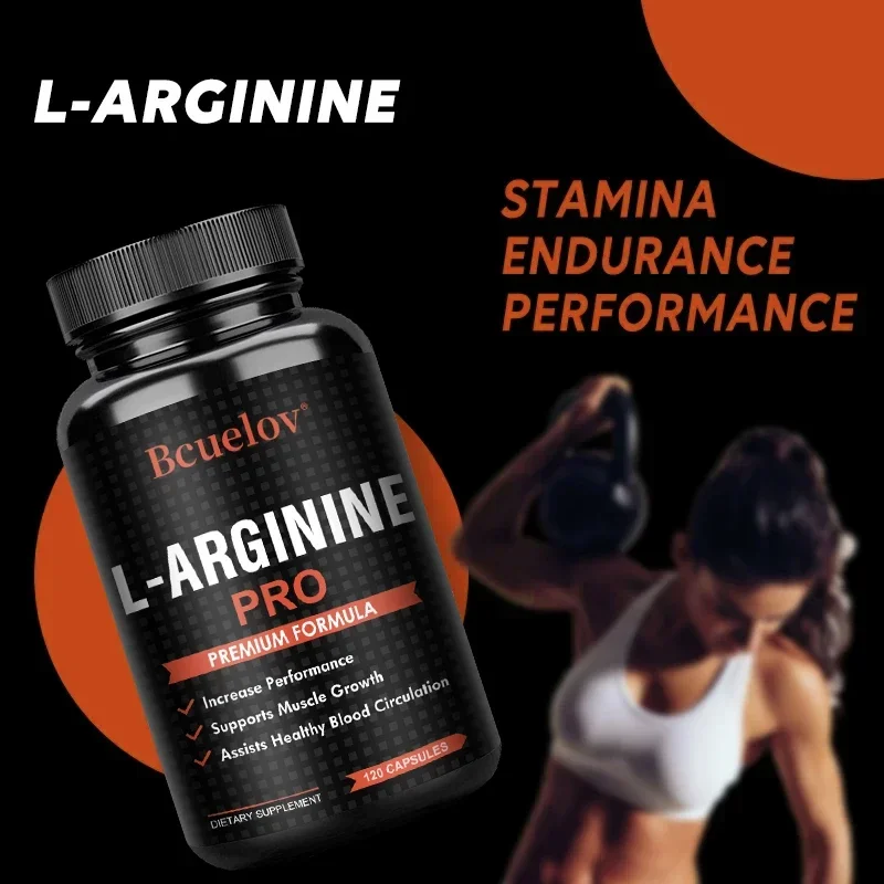 L-Arginine Capsules - Nitric Oxide Booster - Enhance Performance, Endurance, Lean Muscle, and Improve Men\'s Health