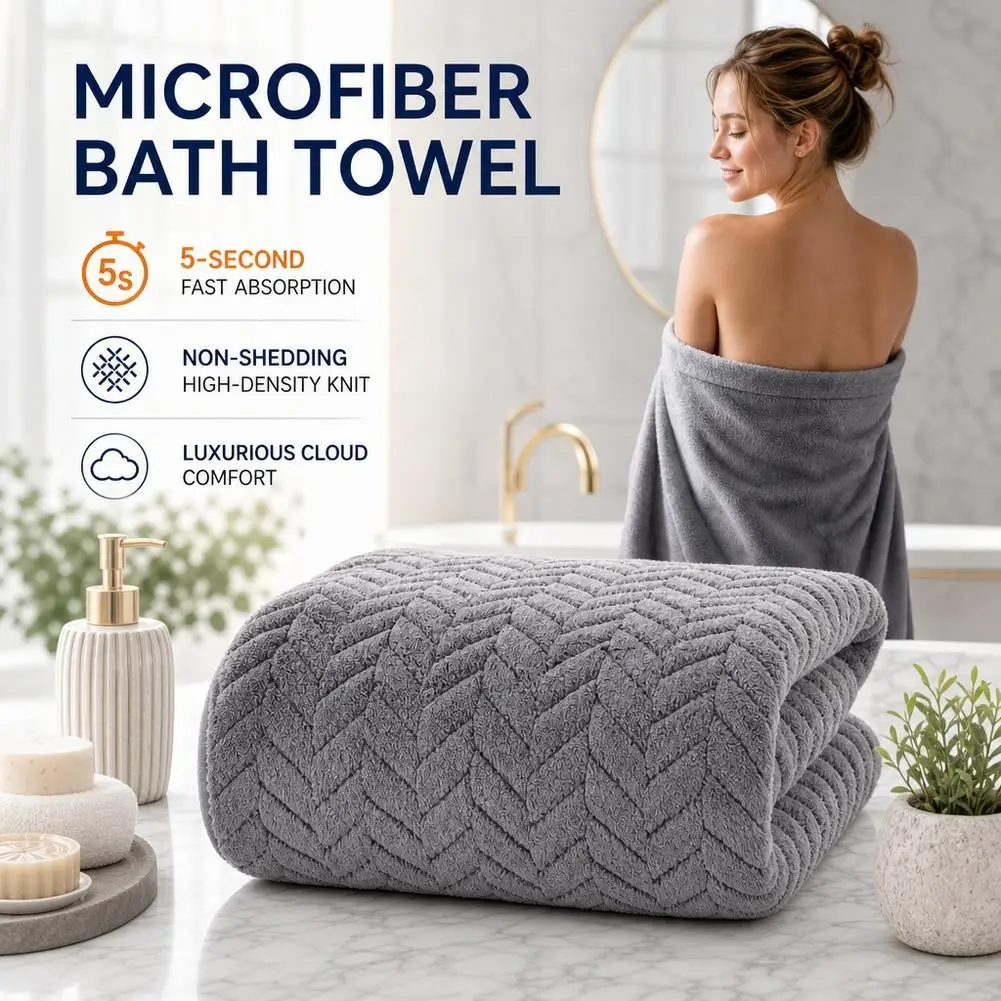 Large Bath Towel Heavyweight Quick-Dry Ultra-Soft & Highly Absorbent for Adults Ideal for Kitchen Use Lightweight Portable