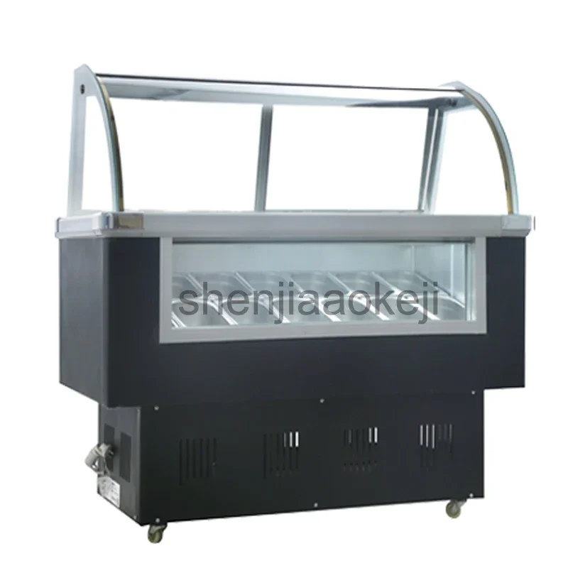 

Large UpgradeIce Cream Display Cabinet Stainless Steel Ice Cream Display Freezers 10 Round Barrels Or 14 Square Barrels Freezer