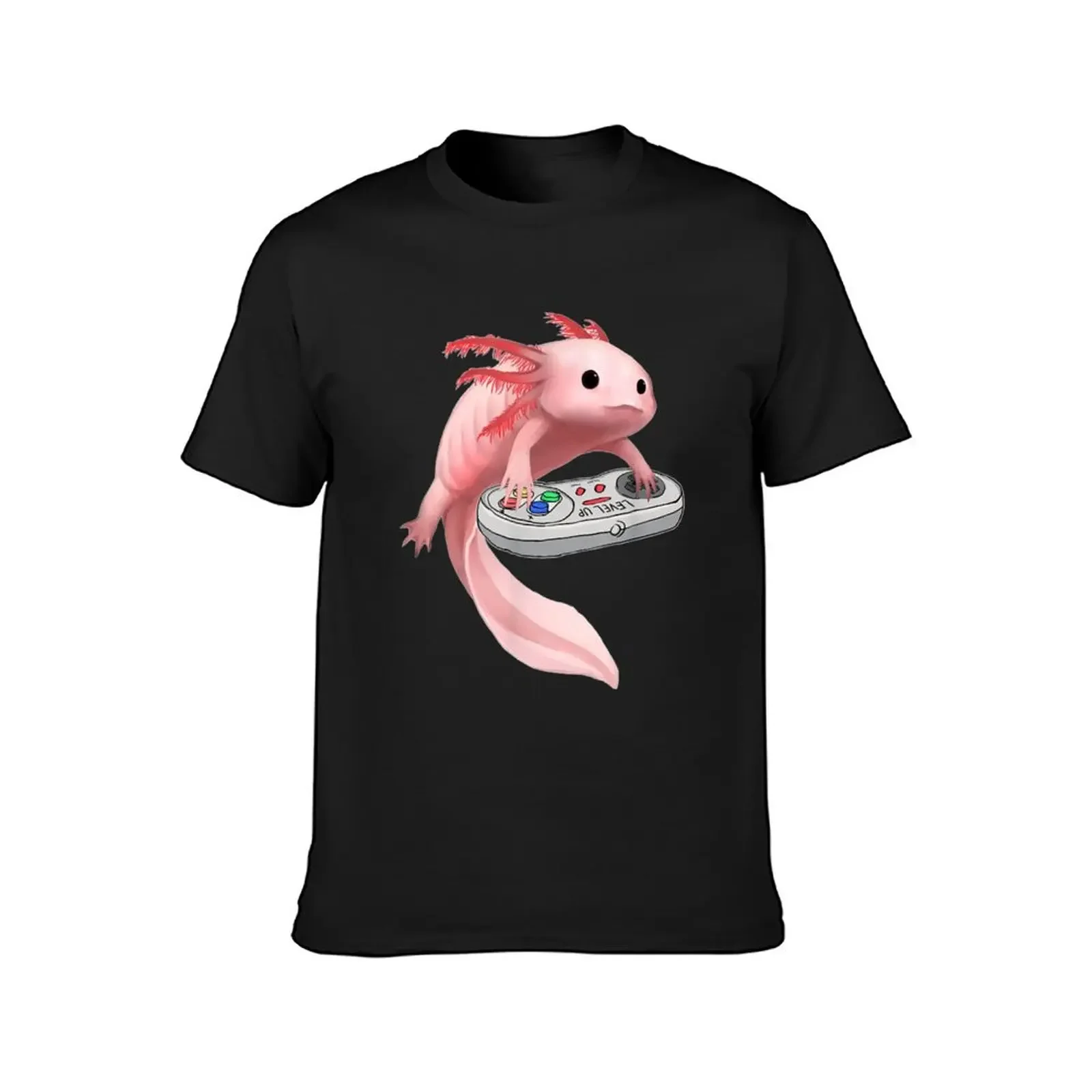 Axolotl Fish Playing Video Game T-Shirt graphic t shirt vintage boys animal print oversizeds mens designer t shirt