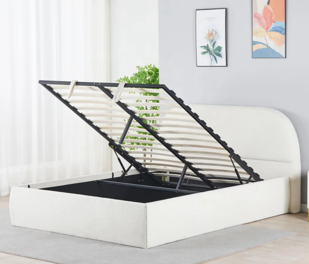 Gas Lift Storage Bed Hydraulic - Letto Morbido Moderno Minimalista in Cotone