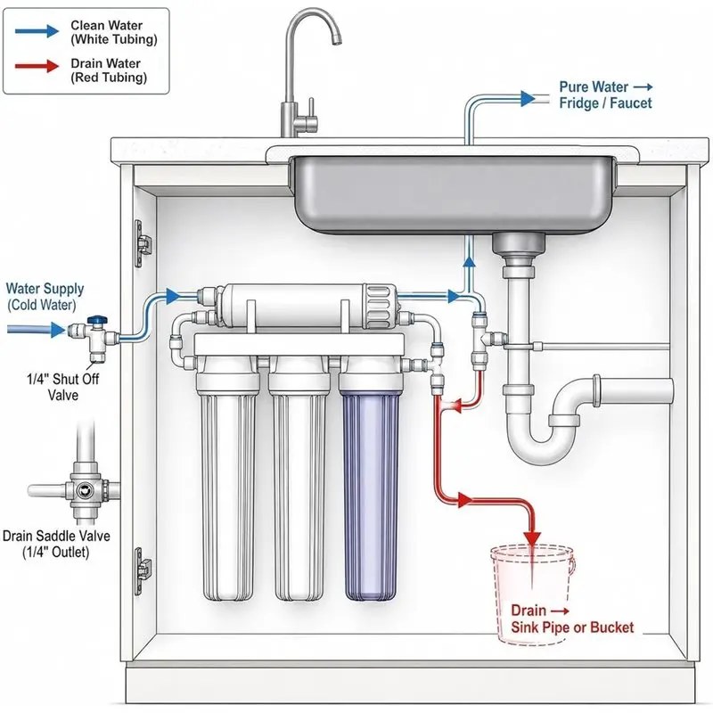 A21F-For Ice Maker,Water Line Kit 1/4