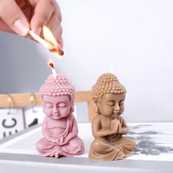 Meditation Buddha Shape Silicone Mold DIY 3D Meditation Chanting Buddha Statue Candle Resin Plaster Soap Making Mould Home Decor