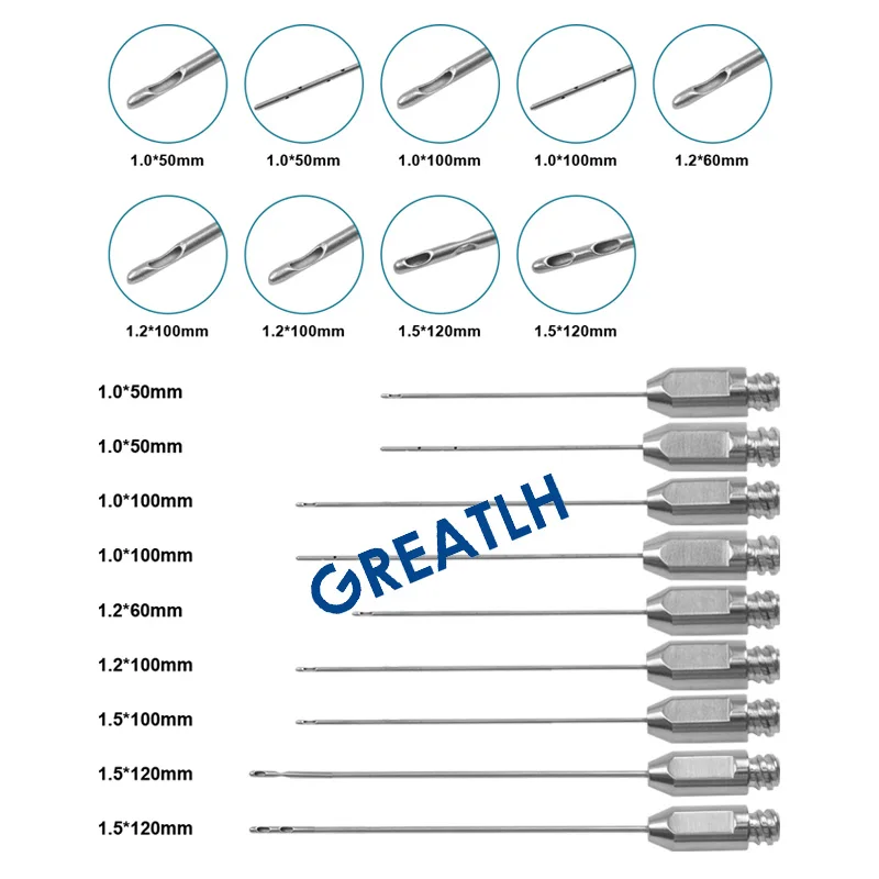 Facial Fat Filling Graft Transplantation Cannula Kit Stem Cell Lipo Face Fat Transfer Liposuction Instrument