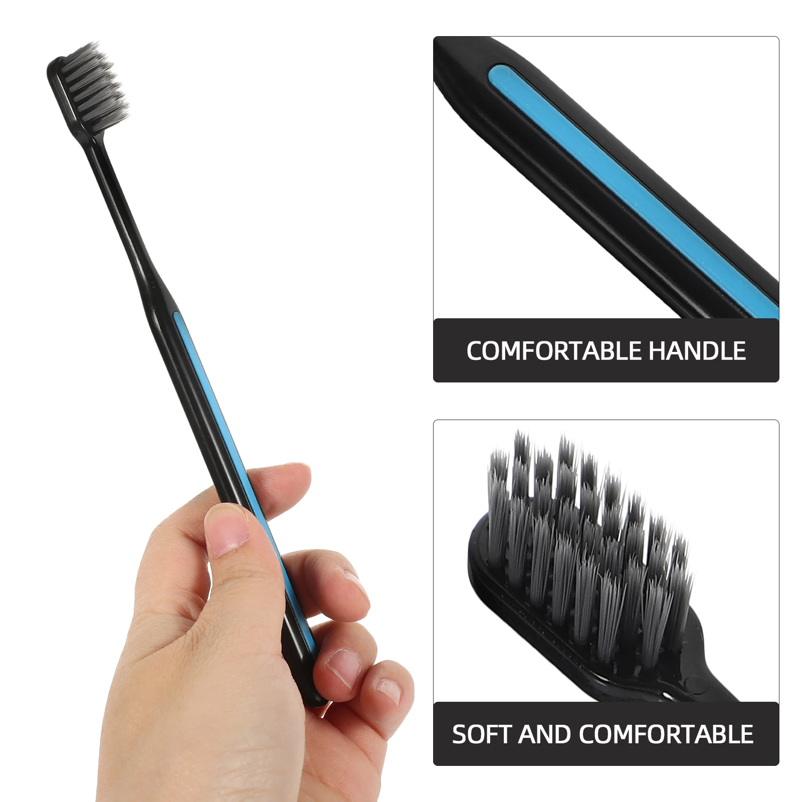 

15pcs Gum Massage Brush Sensitive Toothbrushes Portable Travel Tpr Handle Ergonomic Comfort Wear-Resistant Oral Cleaner