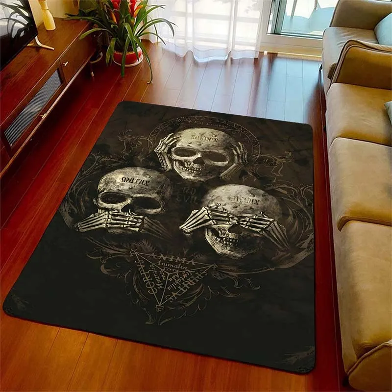 15 Sizes Dark Don't Look Listen Speak Pattern Rug Carpet Bedroom Living Room Bathroom Mat Creative Door Mat Cloakroom Home Decor