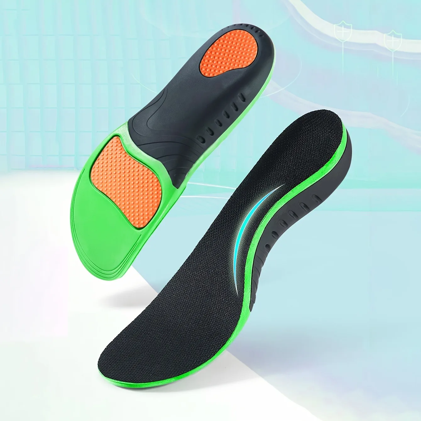 Uni Arch Support Insoles - High Elastic Foam & Nylon Washers | Shock Absorption, Heel Cushion & Sole Protector for Sports, Wo