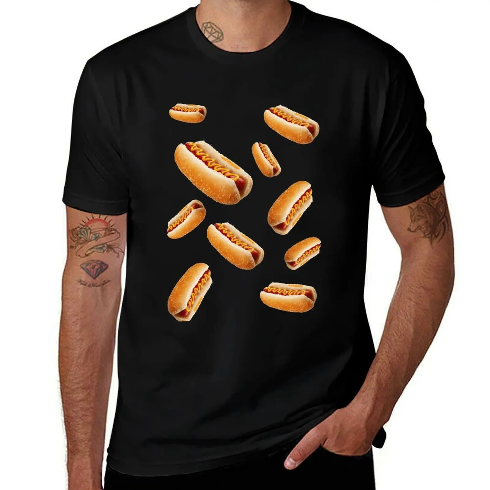 Hot dogs T-Shirt Fashion Graphic Tee for Men