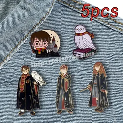 Harries Potters Metal Pin karikatür alaşım commemorcommemorhatıra akademisi yaka Pin rozeti dekorasyon Cosplay takı aksesuarları