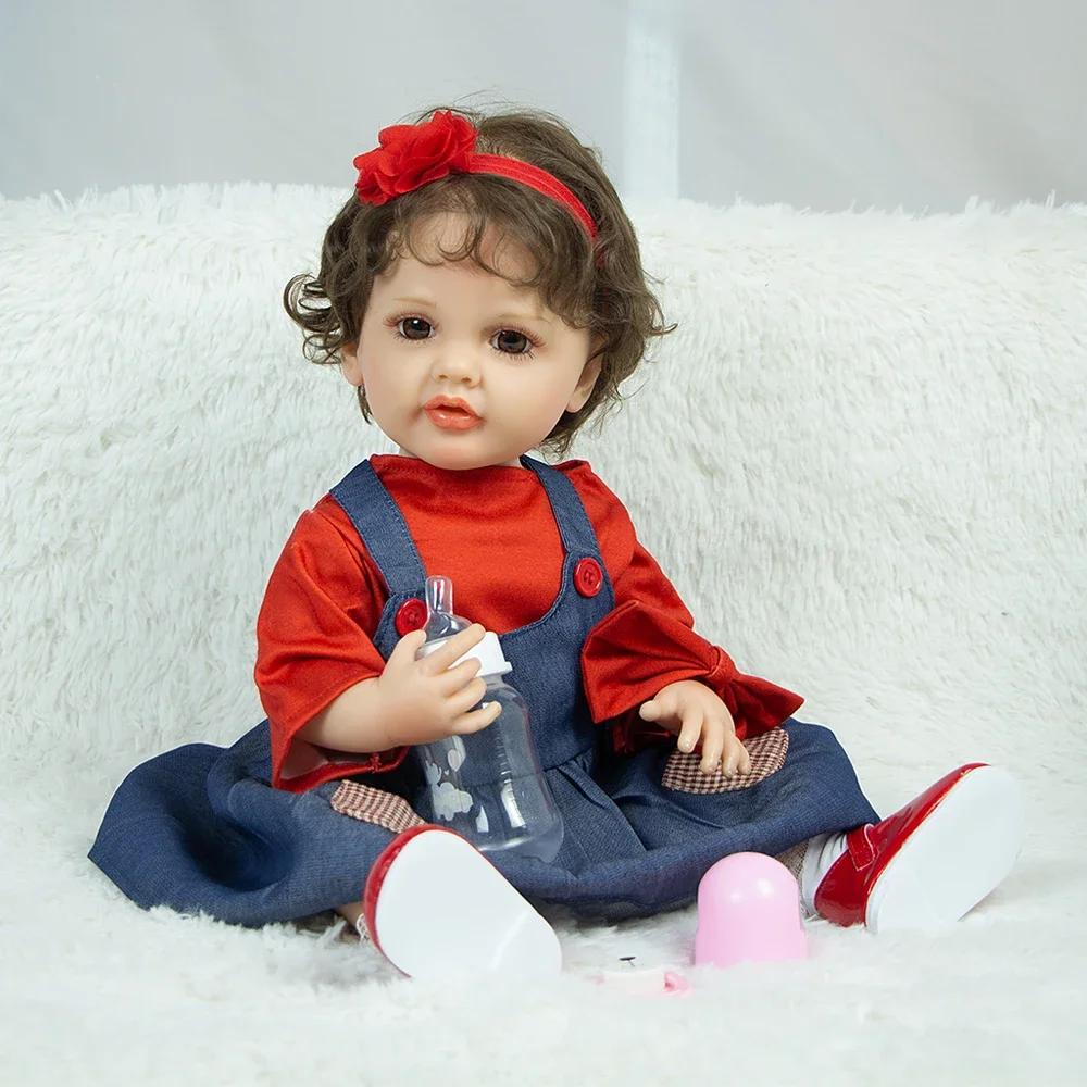 

55CM Full Body Vinyl Reborn Baby Dolls Lifelike Reborn Toddler Girl Princess Betty 3D Skin Visible Veins muñeca Bebe Reborn Doll