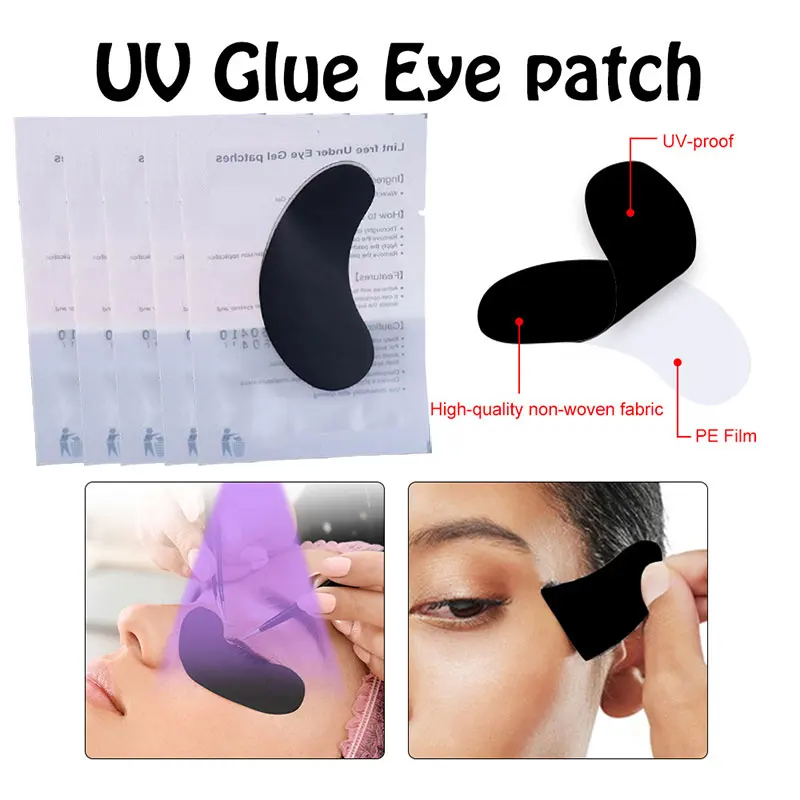 150 Pairs Isolate UV Black Eye Patch For Eyelash Extension Eye Gel Pads Hydrogel Padding UV Protection Stickers Makeup Tools