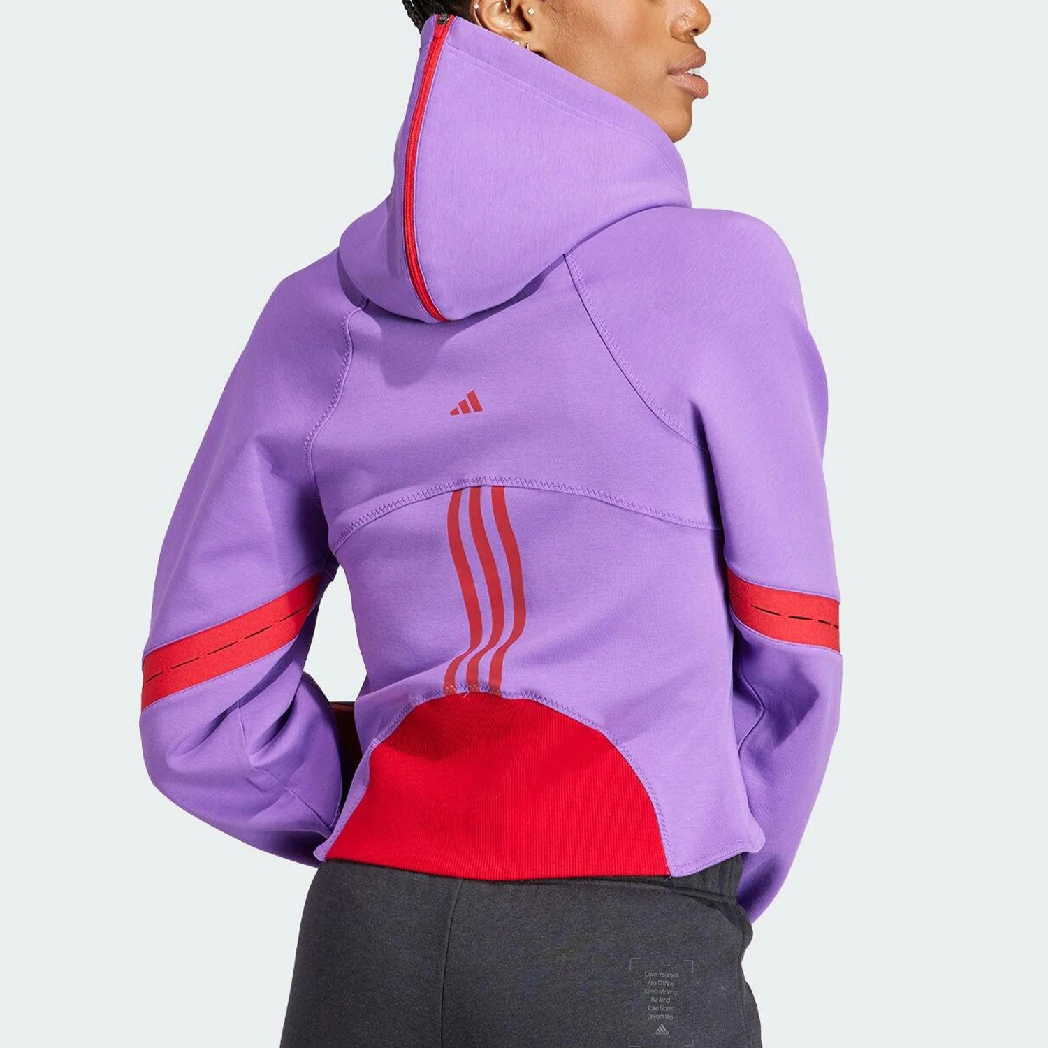 Adidas genuine comfortable spring style women's hooded patchwork slim fit jacket IU0171