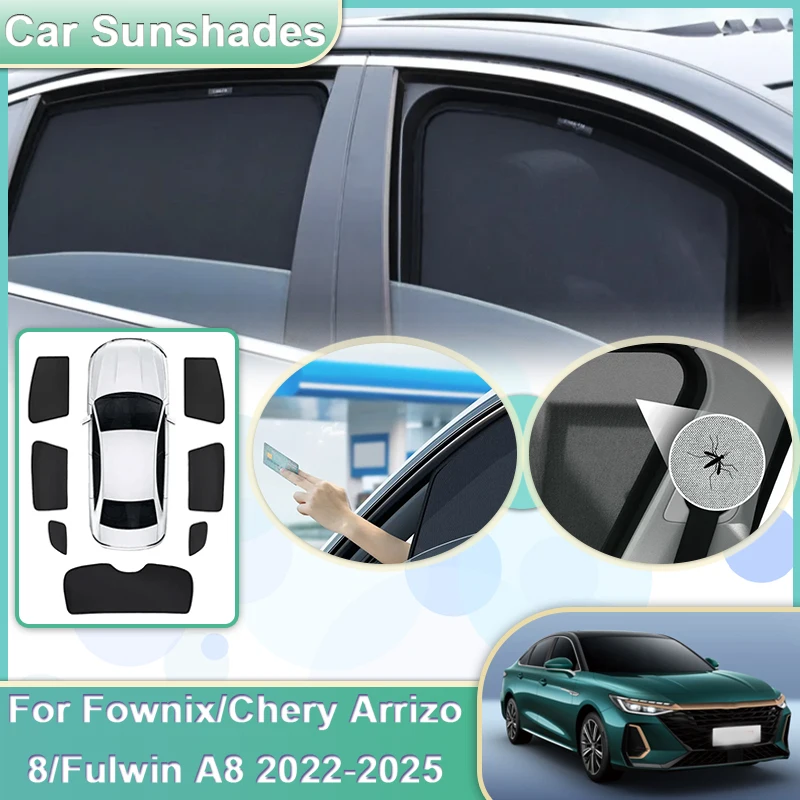 

Car Mesh Sun Shade For Fownix Chery Arrizo 8 Fulwin A8/A8 Pro/A8 L 2022-2025 Sunshades Auto Windshield Window Visor Accessories