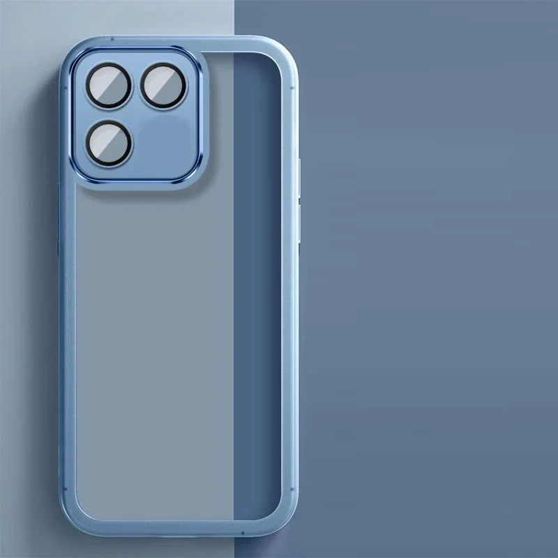 For POVA 7 4G Clear Lens Protection Film Phone Case For Tecno POVA 7 POVA7 Candy Color Soft Silicone Shockproof Phone Cover