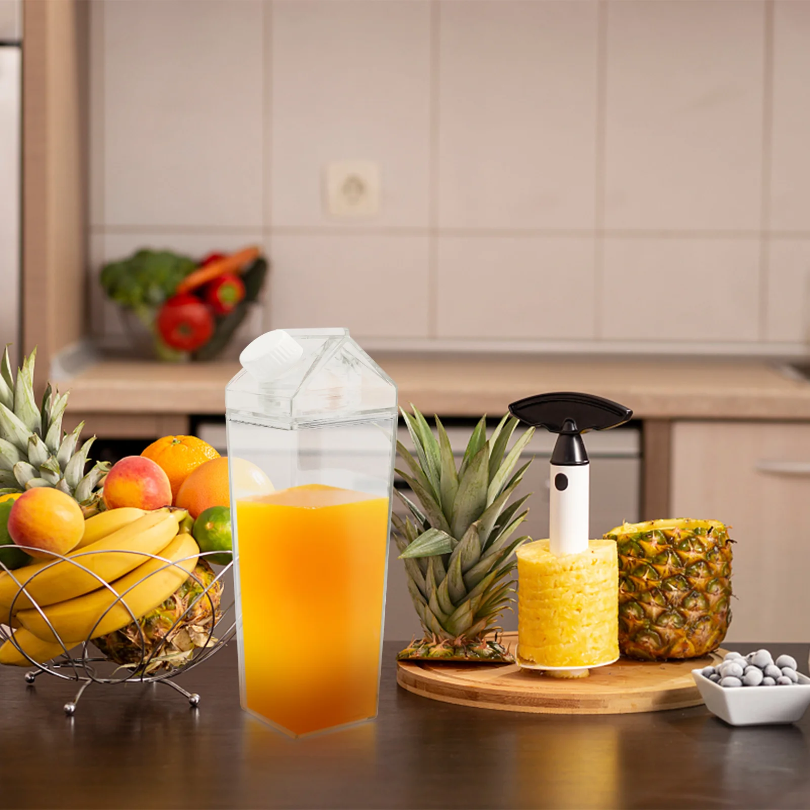 

Leak-Proof Milk Bottle Transparent Plastic Bottle 500ml Clear Durable Drink Container Juice Storage for Home Daily Use