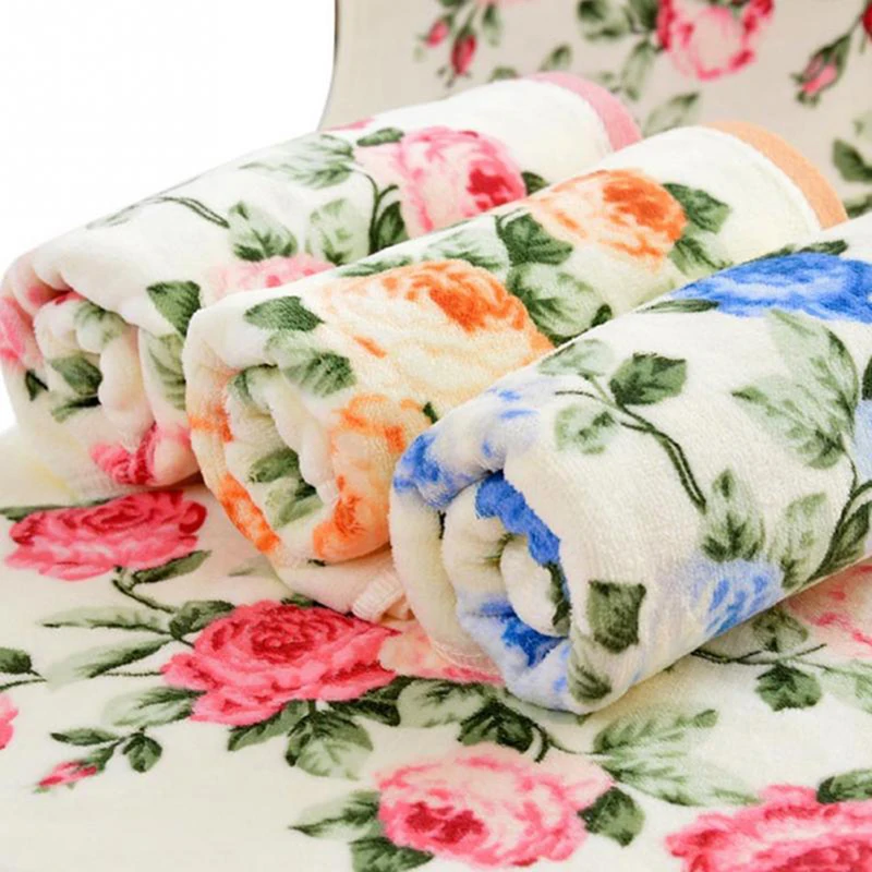 Soft Peony Flower Printing Towels Quick Dry Bathroom Towels Face Cloth Home Textile Hotel Supplies 2022 New