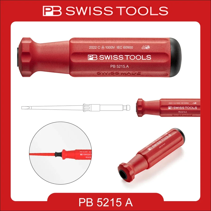 

PB 5215.A SWISS TOOLS Classic 1000V VDE Interchangeable Screwdriver Handle For Quick And Easy Blade Replacement