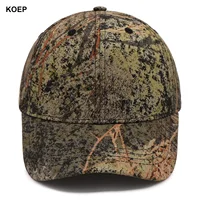 KOEP Gorra de béisbol de camuflaje estilo pesca al aire libre mezcla verde y marrón que sirve como camuflaje en la jungla y el desierto