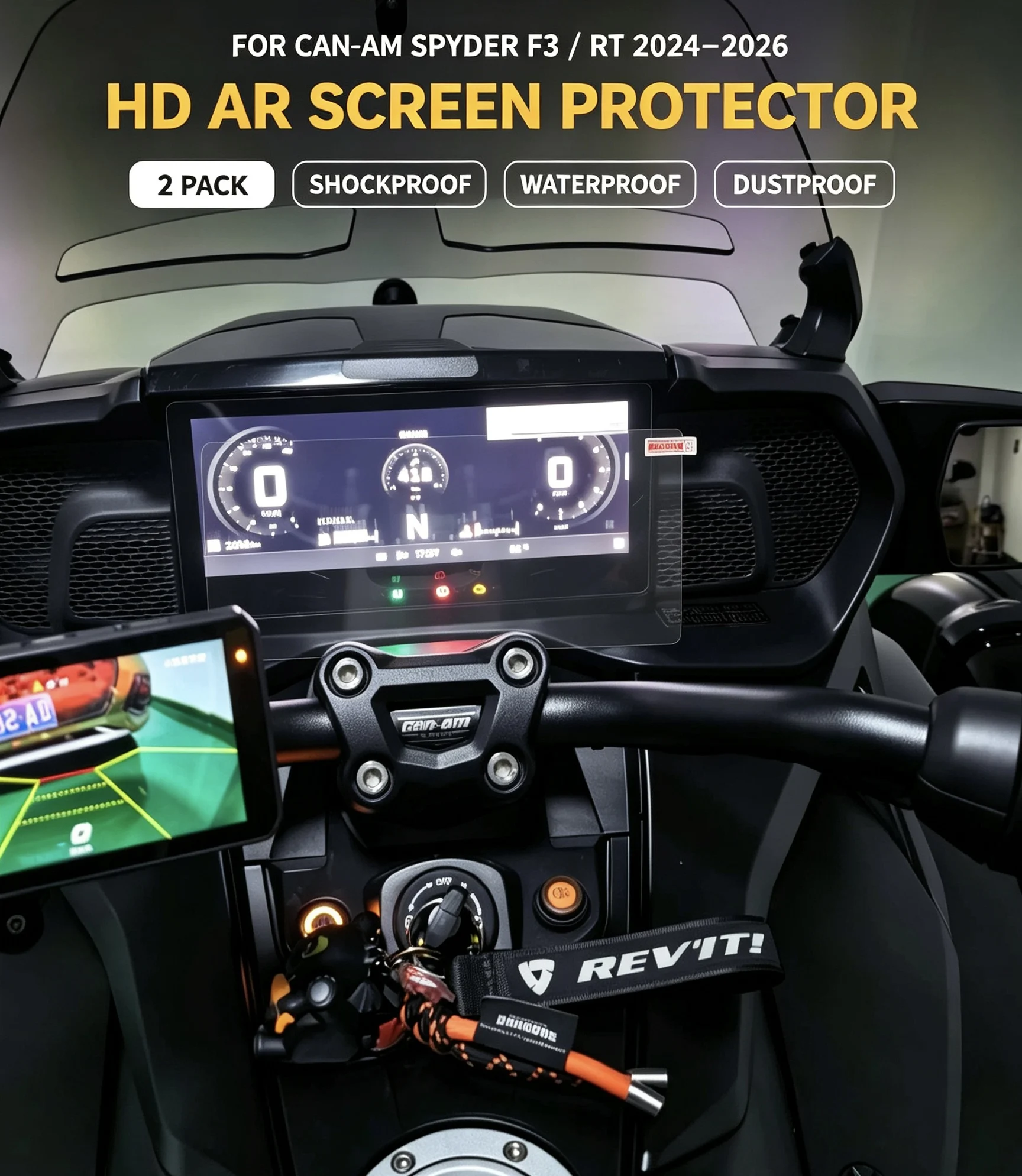 2 Pieces Motorcycle Instrument Panel Screen Protection Film, Dashboard Display Anti-scratch Sticker FOR Can-Am Spyder RT F3 2024