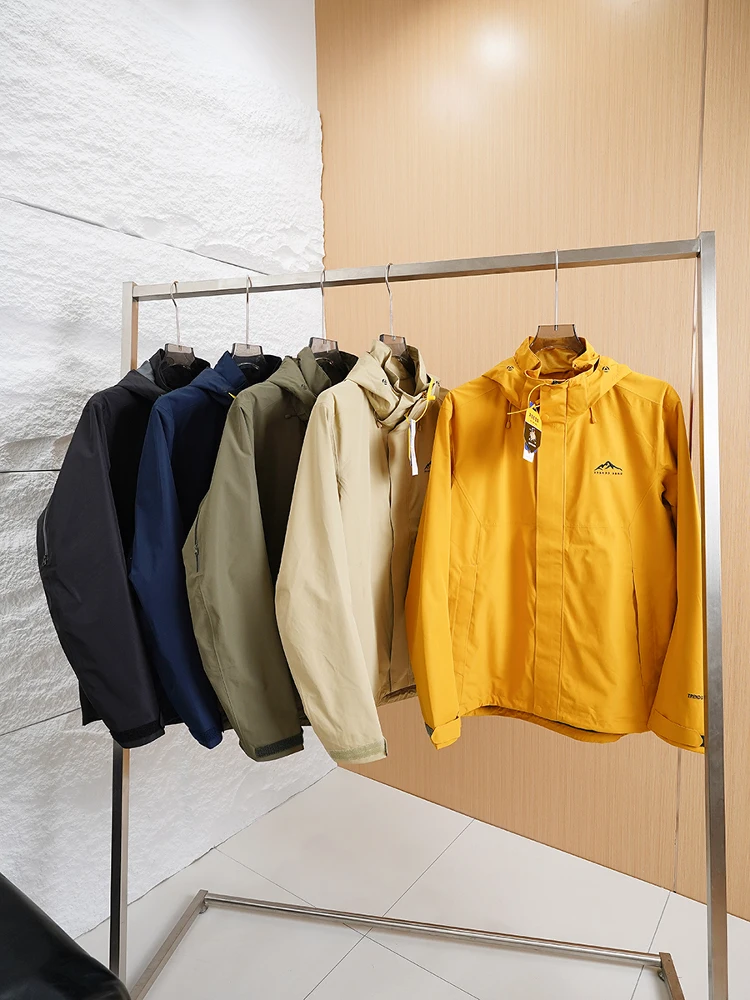 

Youth Spring Outdoor Windproof Waterproof Hooded Men's Jacket Youth Trendy Standard Fit Long Sleeve Zipper Closure Color