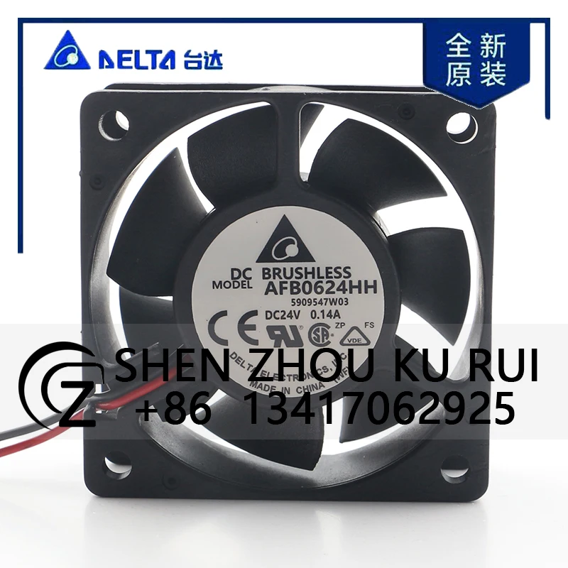 

Delta 0.14A 6025 60X60X25MM 6CM Cabinet Inverter Large Air Volume Ball Bearing AFB0624HH-FS Cooling Fan