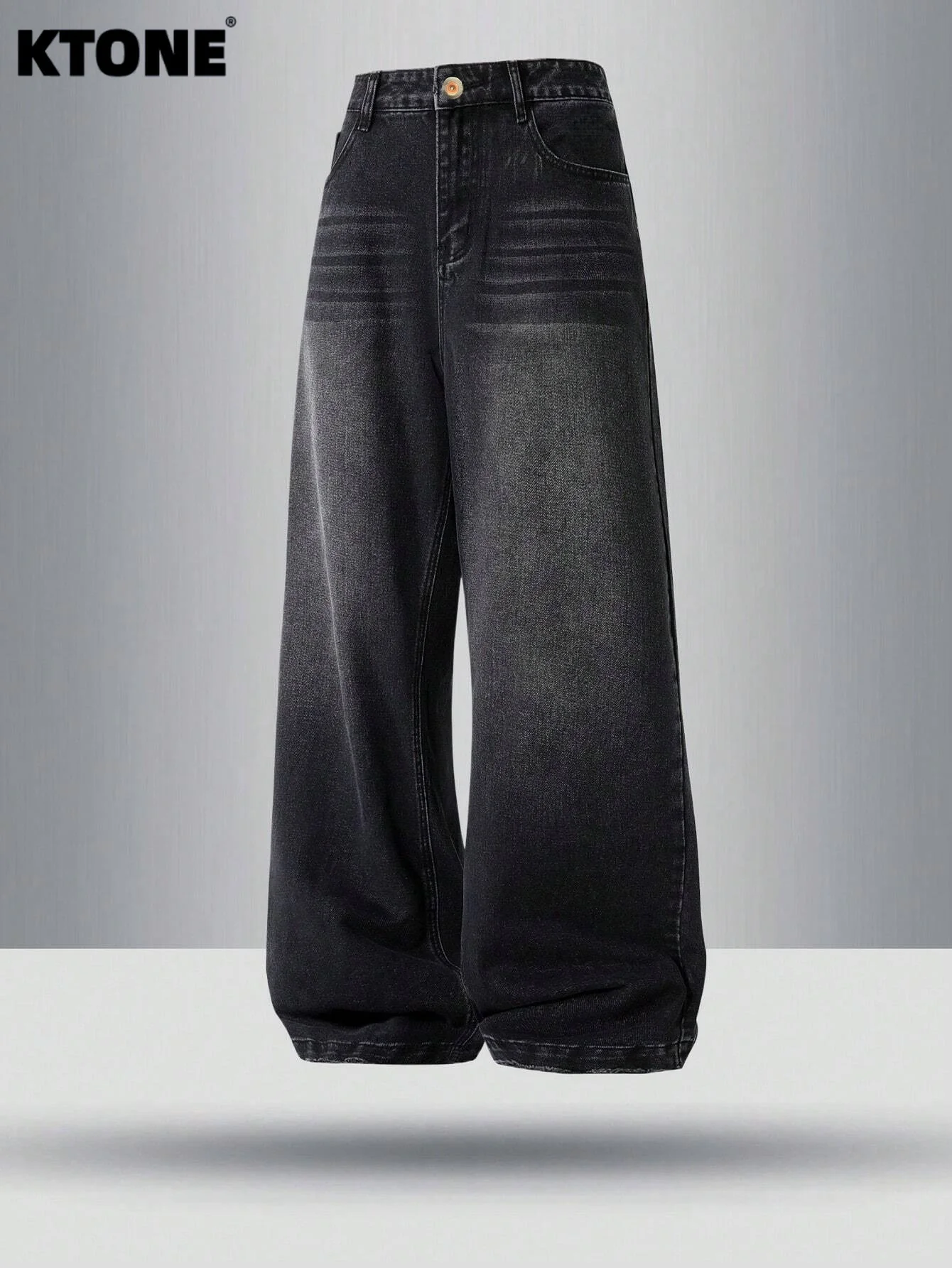 

Men's Black Baggy Jeans Pants Y2K Original Drip Fashion Casual Denim Trousers No accessories or belts included