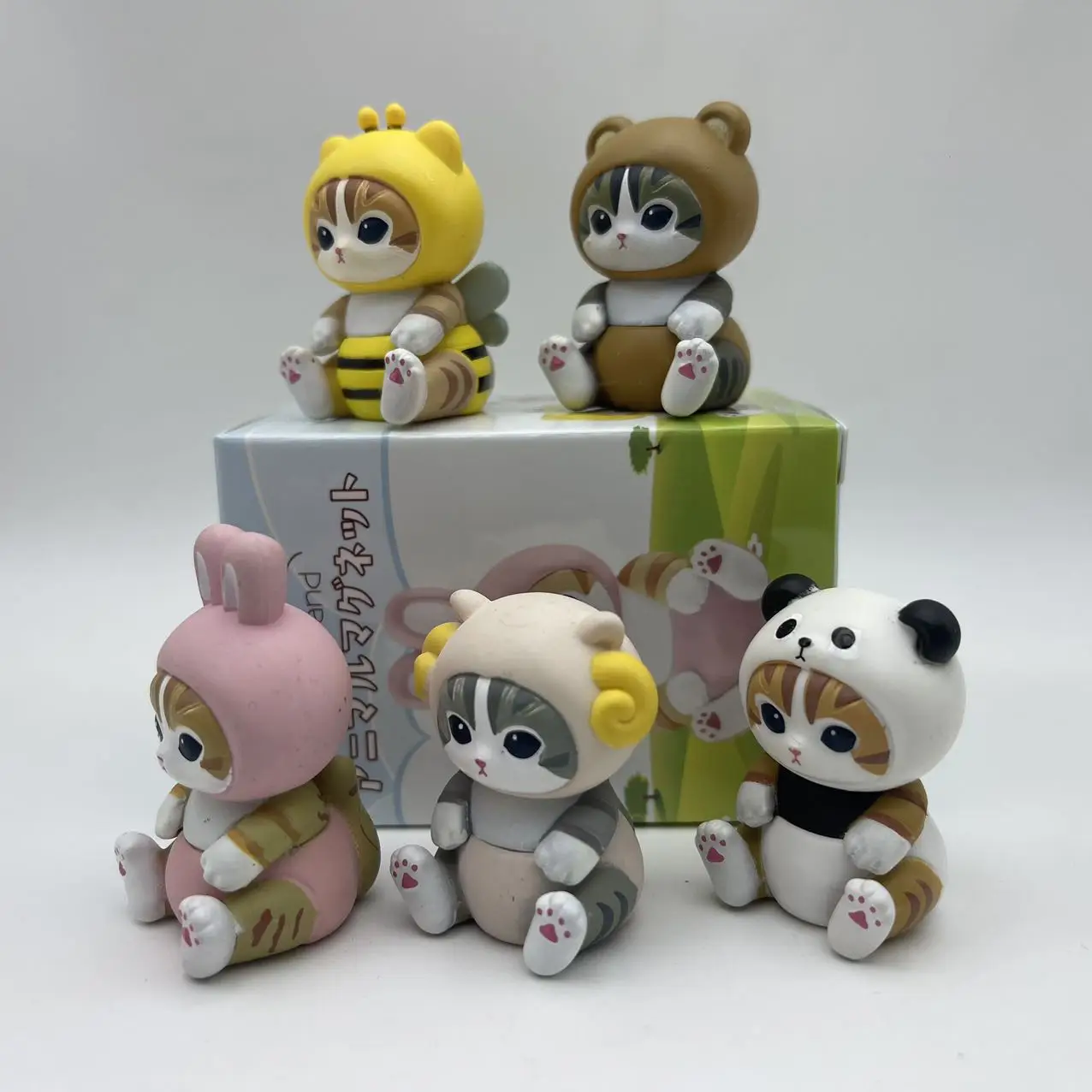 4cm Mofusand 액션 피규어 세트 동물 머리 장식 인형 귀여운 Pvc 모델 블라인드 박스 데스크탑 장식 공예 장난감 생일 선물