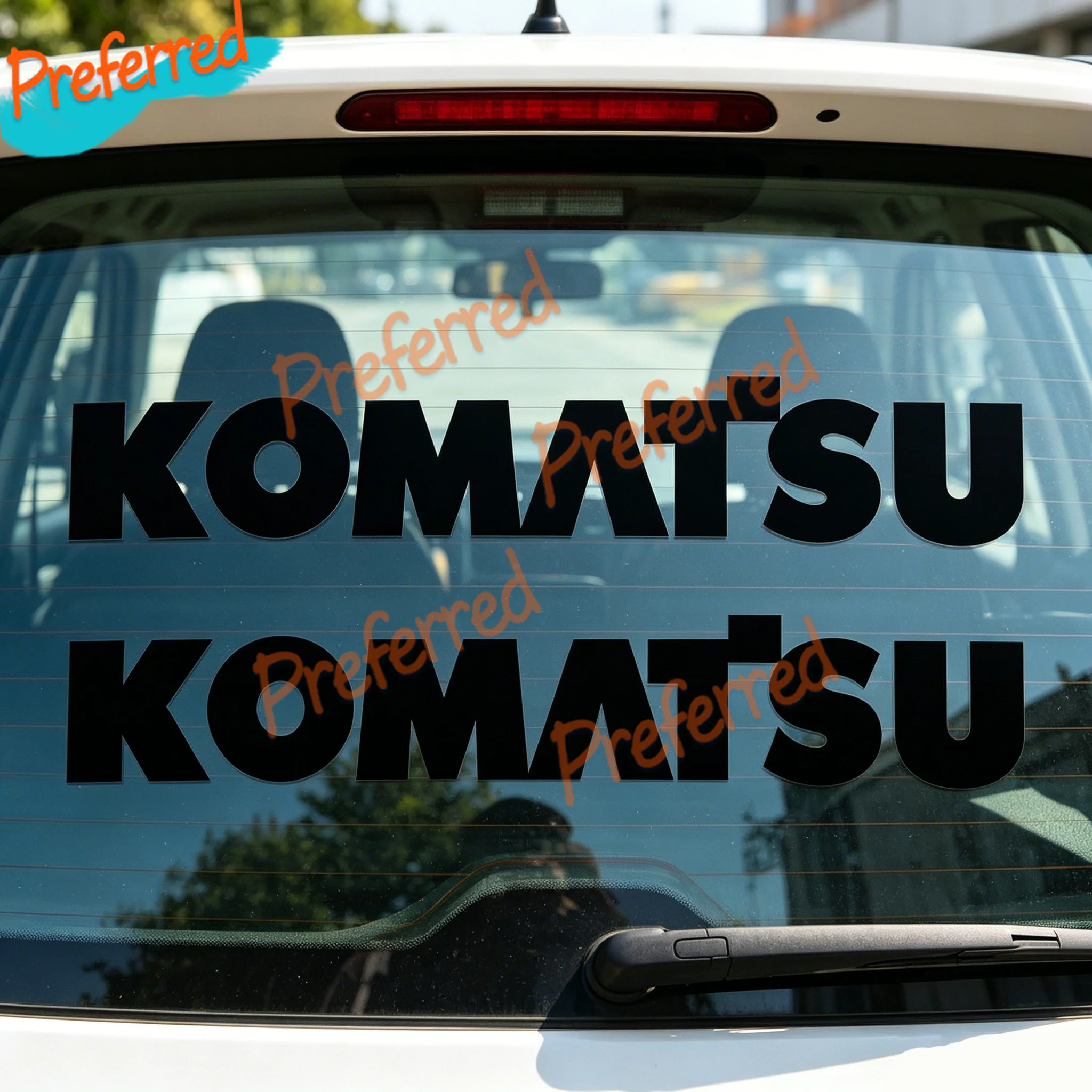 2x KOMATSU STICKERS VINYL TRACTOR PLANT MACHINERY CAR VAN TOOLBOX WINDOW FARM Customizable in Any Sticker Size -No Background