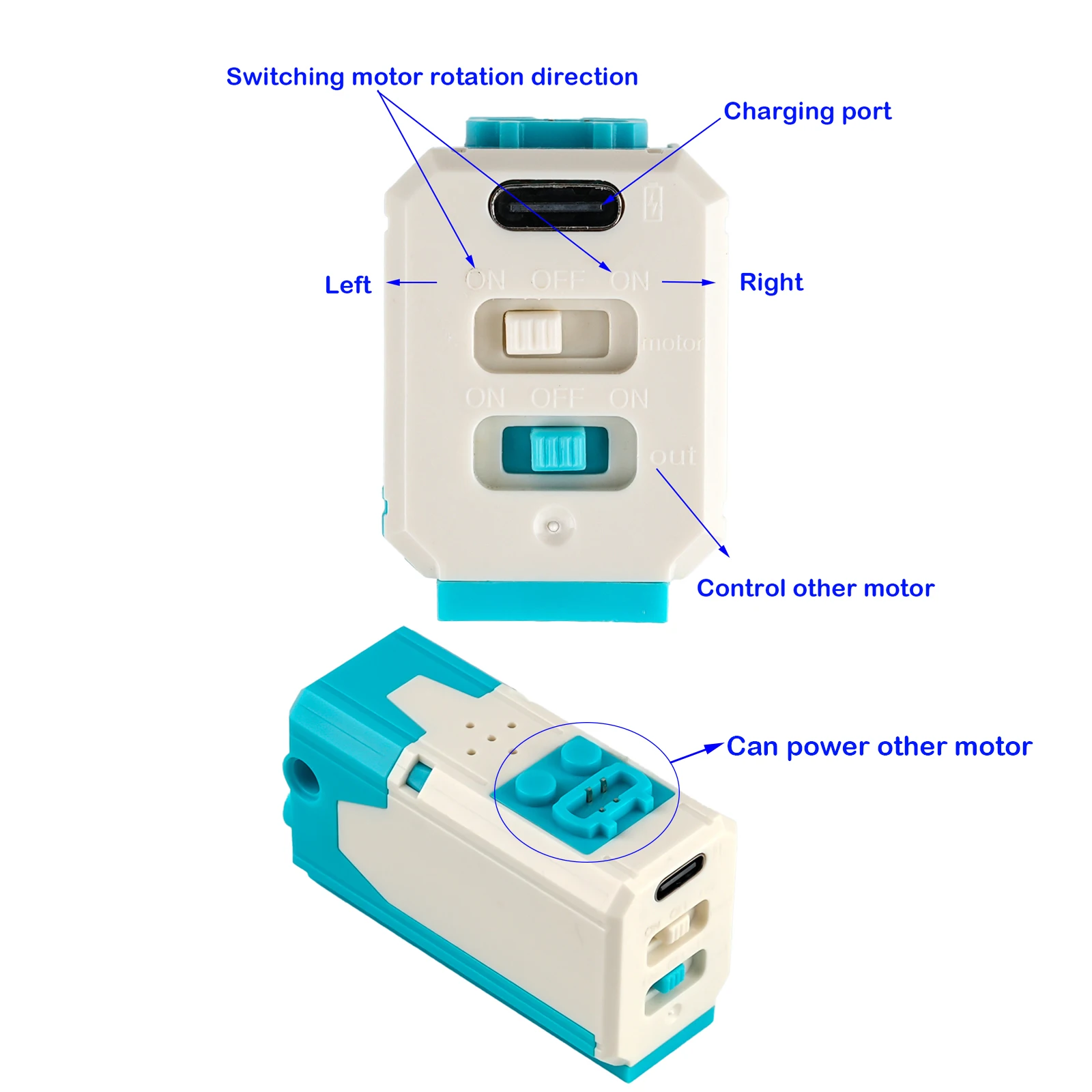 Rechargeable MOC Technology Modification M Motor Building Blocks Electric Assemblies 9686 Power Motor with Lithium Battery