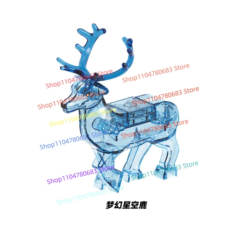 MOC ビルディングブロック透明トナカイミニアクションフィギュア組立モデル装飾漫画アニメアクセサリーおもちゃギフト