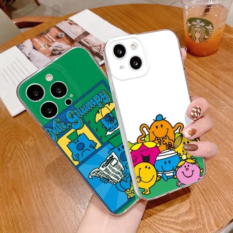 15pro Mr Men L-little Miss  Phone Case FOR IPhone 14 13 12 11 Pro 14 15 Plus 13 Pro MAX XR XS Transparent Covers