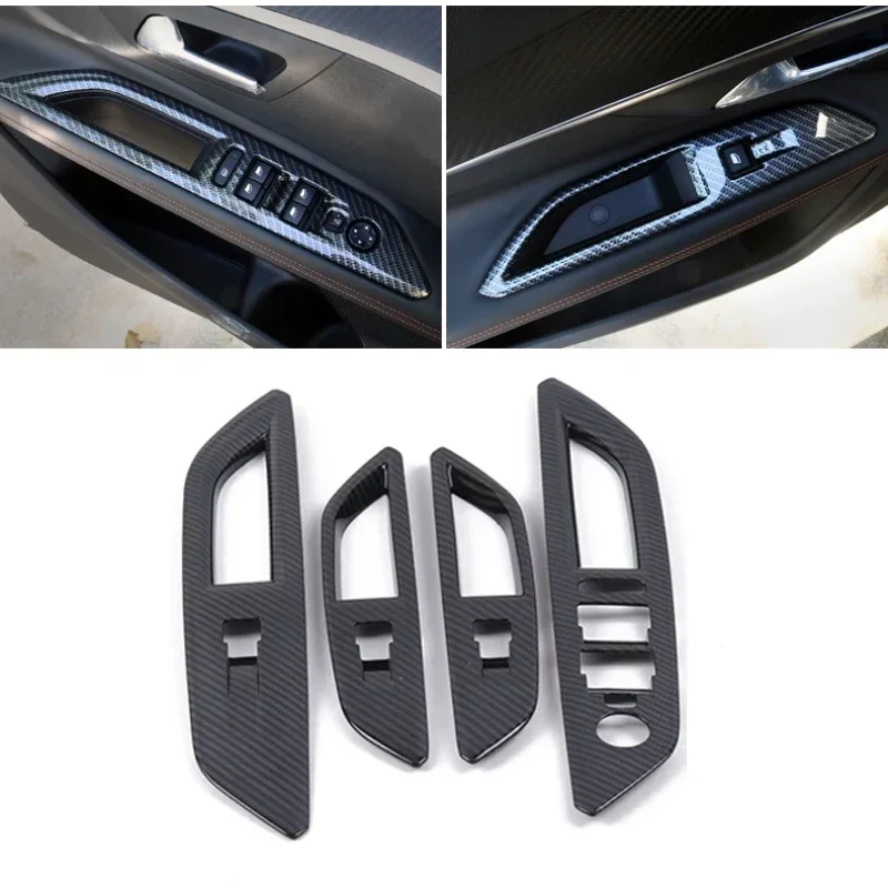 For Peugeot 3008 GT 2017- 2023 ABS Window Lift Switch gear water cup Panel air condition outlet Cover Trim interior Accessories