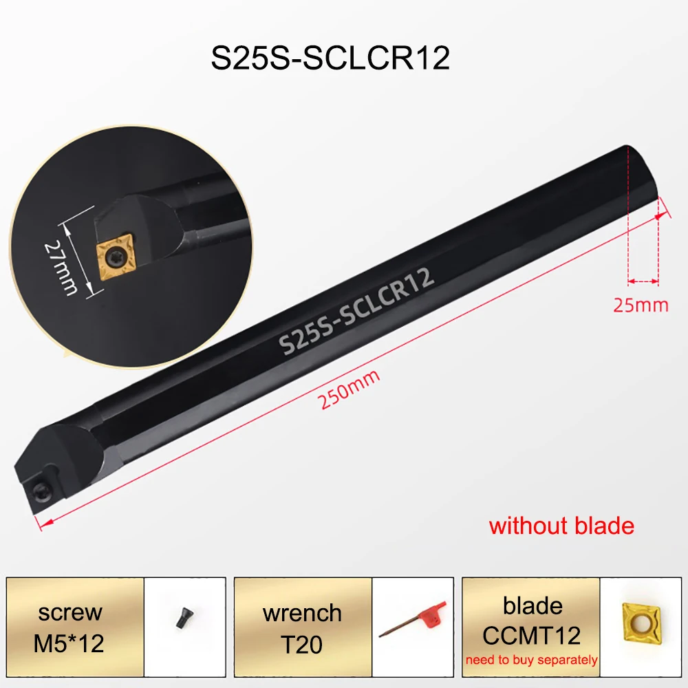 1PC S20R S25S S32T SCLCR12 Internal Turning Tool Lathe Boring Bar Tool Holder For CCMT120408 Carbide Insert
