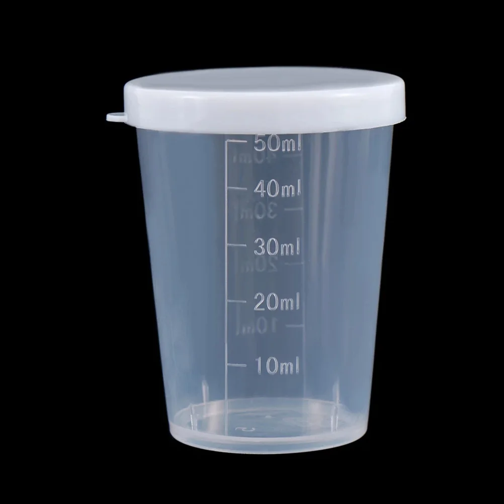 

20pcs Plastic Graduated Measuring Cups Medicament Jugs Leak-Proof Lids Transparent Kitchen Baking Liquid Solid