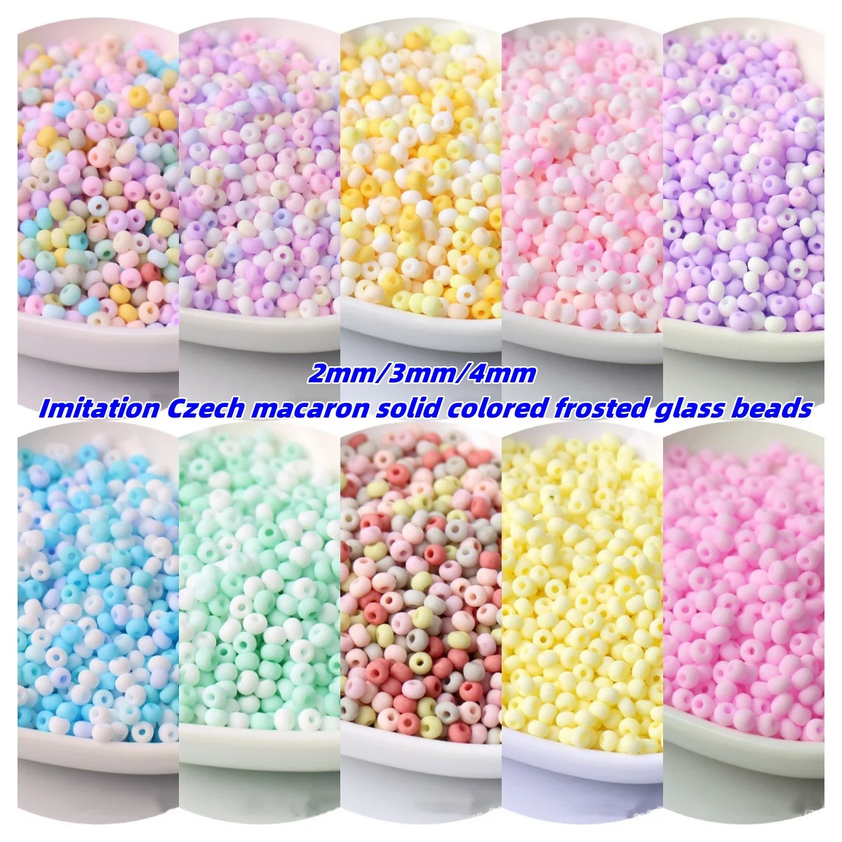 2/3/4mm Nachahmung Tschechische Macaron Einfarbig Matt Uniform Glas Rocailles Lose Spacer Perlen Für armband DIY Schmuck