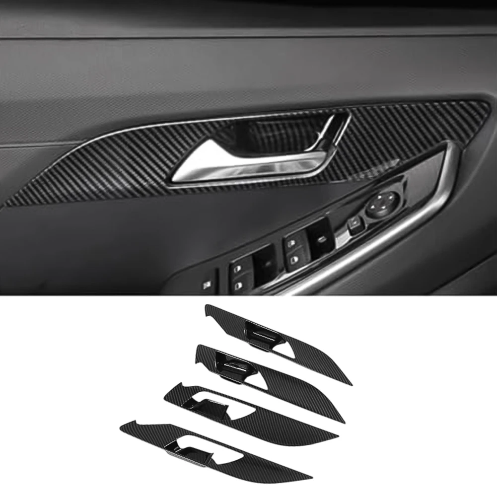 

4pcs Door Handle Cover Trims For Hyundai Cantus Creta Ix25 2020-2022 Plastic Carbon Fiber BLACK Handle Decorative Sticker