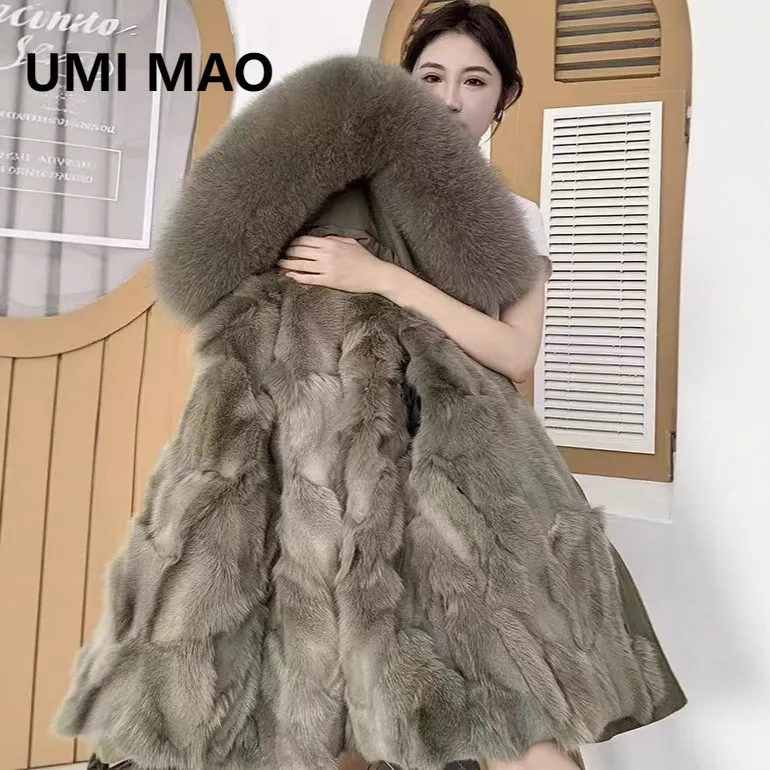 

UMI MAO Overcomes Women's Winter New Fox Fur Coat Real Grass Inner Pot Detachable Fur Integrated Jacket Young Models
