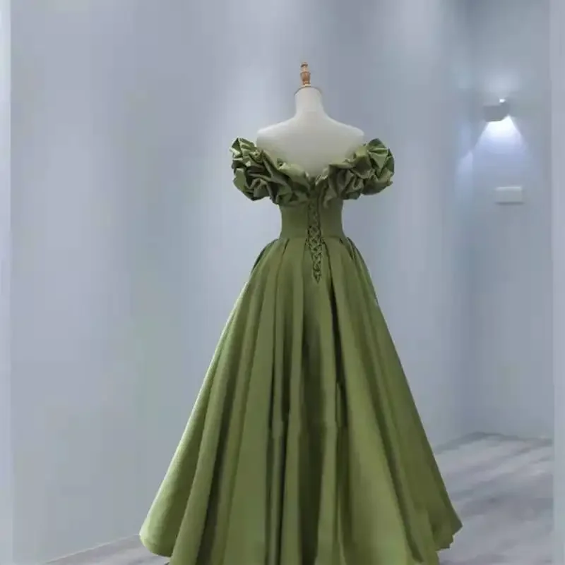 Long Dress Women Party Night Lace Dresses Sexy Green High Waist Dance Wedding Prom Bridesmaid Maxi Y2k Dresses Summer Vestidos