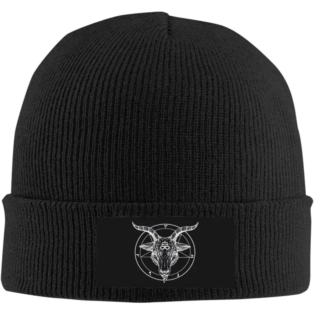 

Baphomet Satanist Goat Ram Men's Knit Beanie Hat, Warm and Stylish Winter Cap