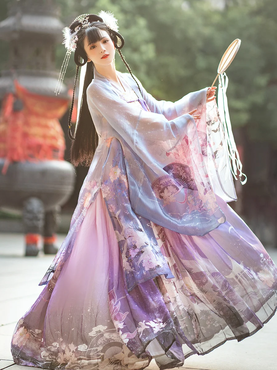 Originele Bloem Chinese Traditionele Hanfu Kostuum Vrouw Oude Fee Jurk Lady Elegance Han Dynastie Cosplay Kleding Stadium