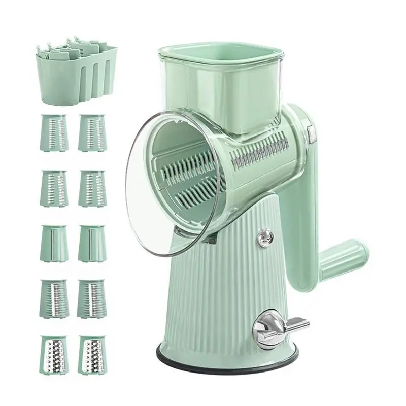 

5 In 1 Multifunctional 5 Interchangeable Cuts Rotary Cheese Grater Manual Vegetable Slicer Nut Grinder Vegetable Fruit Grater