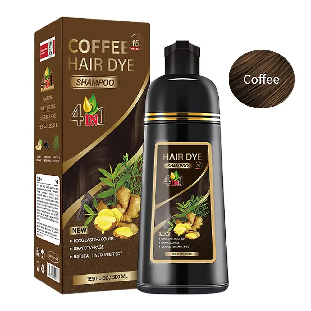 3-in-1-Sofort-Färbeshampoo, natürliche schwarze Farbe für Männer und Frauen, Kräuter-Haarfärbemittel in Braun und Lila, Haarfärbeshampoo