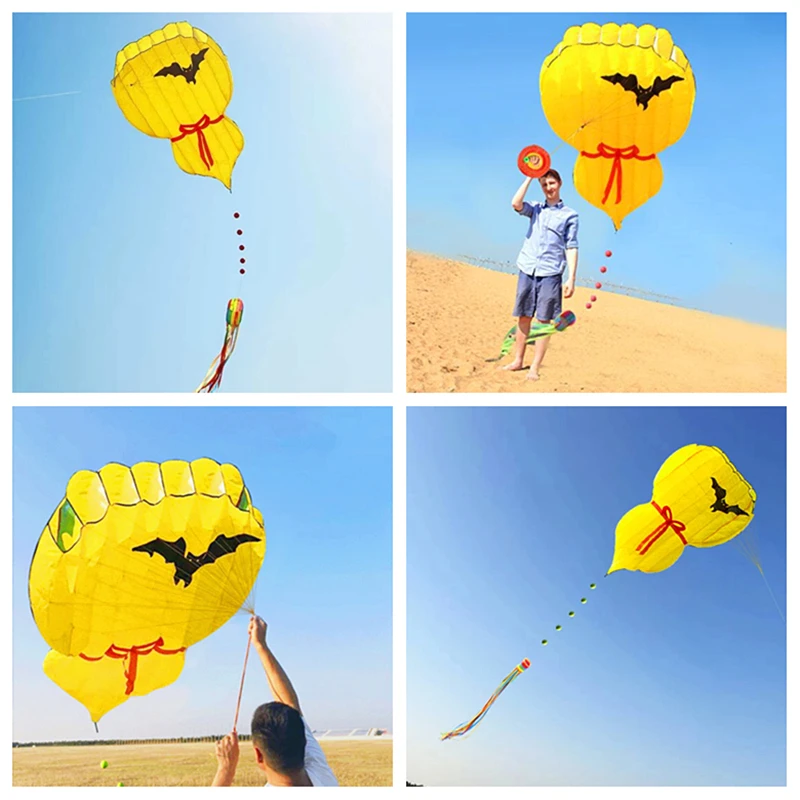 

free shipping gourd kite flying soft kite walk in sky kites outdoor games for adults ripstop fabric professional wind kites koi