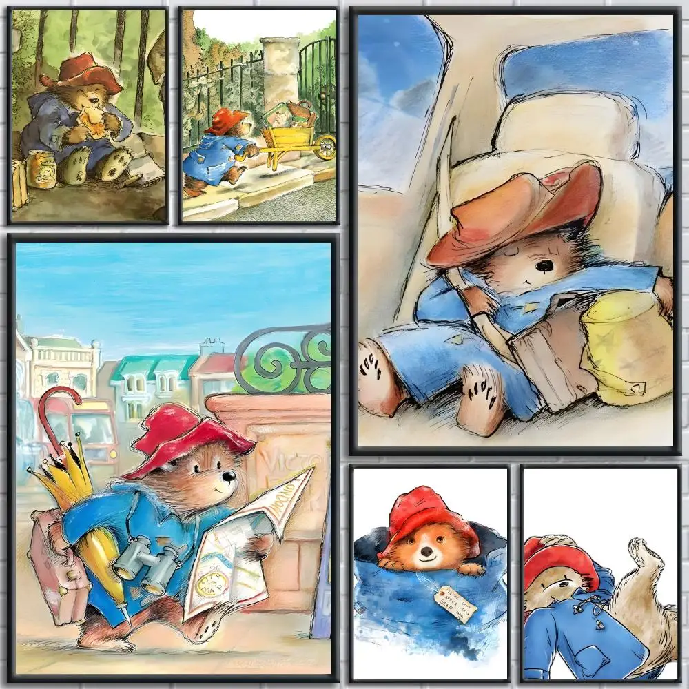 

Cartoon P-addington Bear Poster Trendy And Easy-to-Apply Wall Art Stickers For Home Decor And Dorm Room Walls