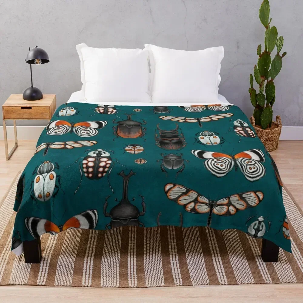 Bugs and beetles Throw Blanket