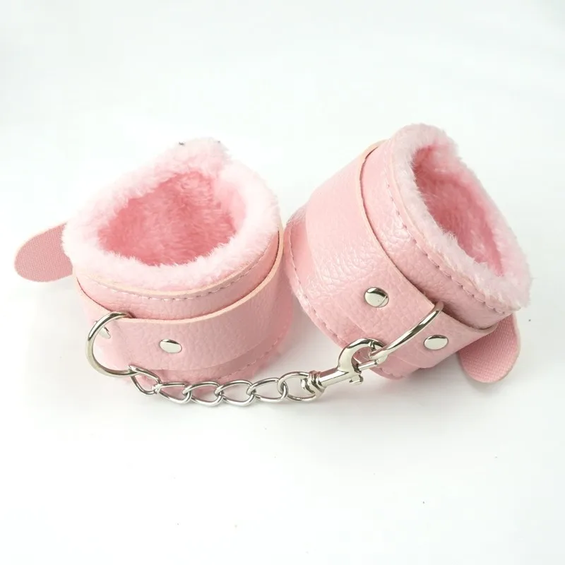 Handcuffs PU Leather Restraints Bondage Cuffs Roleplay Tools Sex Toys for Couples Game 4 Colors