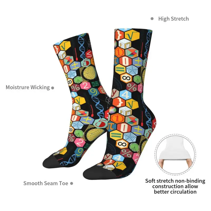 Math Symbol Mens Crew Socks Unisex Fun 3D Printing Science Mathematics Teacher Gift Dress Socks