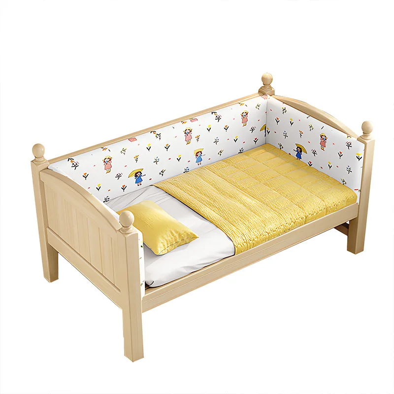 Children's splicing solid wood crib Baby flat bed Boys and girls widening edge expansion artifact Children's room