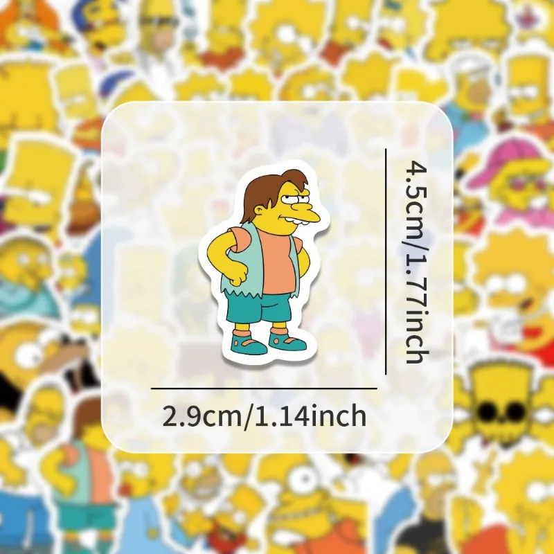The Simpsons Homer Marge Bart 100 stickers high-quality cartoon graffiti printed creative DIY notebook desktop decoration gift view 5